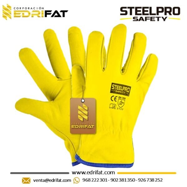 Guantes De Badana amarillo Steelpro