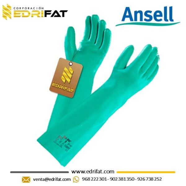 Guantes Nitrilo Solvex 18" Ansell
