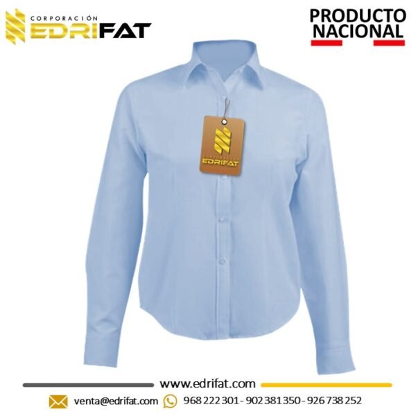 Blusa Oxford Manga Larga Nacional